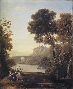 Claude Lorrain Landscape with Hagar and the Angel painting